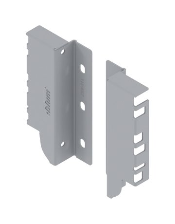 TANDEMBOX Holzrückwandhalter, Höhe K (128,5 mm), links/rechts, R9006 weissalumin. - Blum - 1
