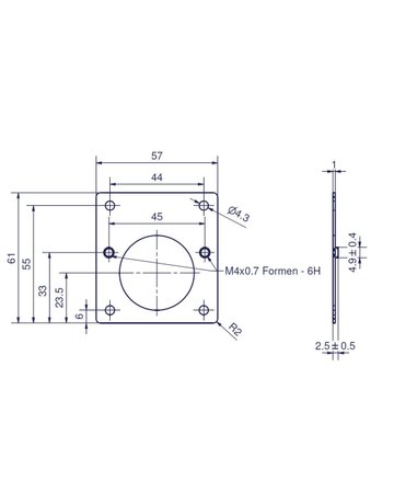 Reparaturplatte 3, für Blum Topfband Gewinde 2 x M4 - Topform - 2
