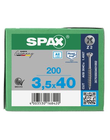 Glasleistenschraube, Senkkopf,  Kreuzschlitz Z, CUT, TG - SPAX - 6