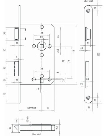 ZT-Einsteckschloss 2460 Klasse 1 BB - SAG - 4