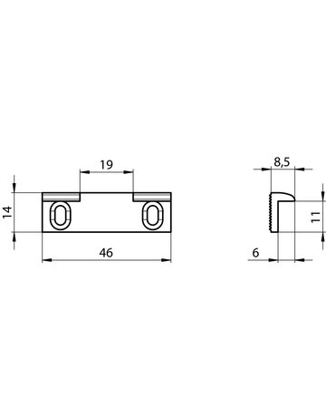 Aufschraubstück verzinkt 6-10 µm mit Aussparung - effeff - 2