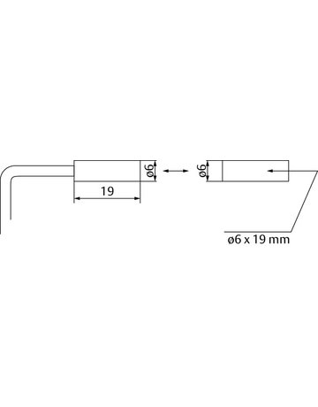 Eff Eff Uni-Reedkontakt 10375-6 mit Magnet, ohne Gehäuse, 6 Meter - effeff - 2