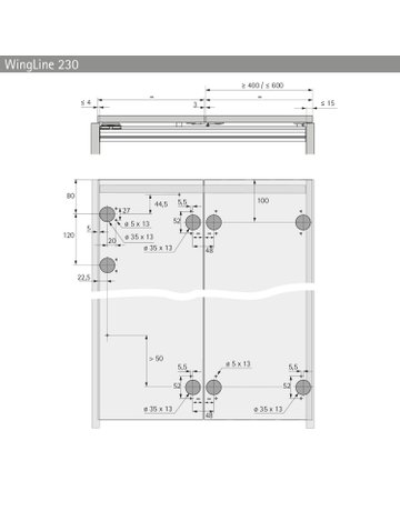 WingLine 230 Laufprofil, 2400 mm, weiß - Hettich - 4
