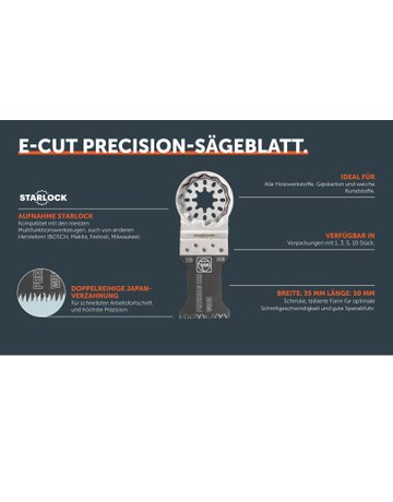 Sägeblatt E-Cut Precision Starlock Breite 35 mm Länge 50 mm - Fein - 2