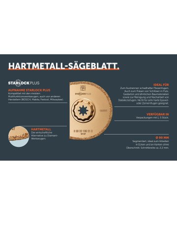 HM-Sägeblatt segmentiert 90x2,2mm Fein VE à 1 Stück StarlockPlus - 2