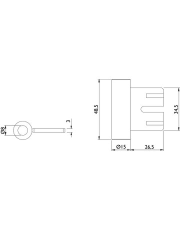 Rahmenteil vernickelt für Glastürb. 6315/48,5 mm - Hermat - 2