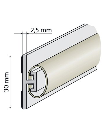 Rollladendichtung HS 1/10 weiß für Spaltdeckung 11-16 mm, Länge 2 Meter - Specht