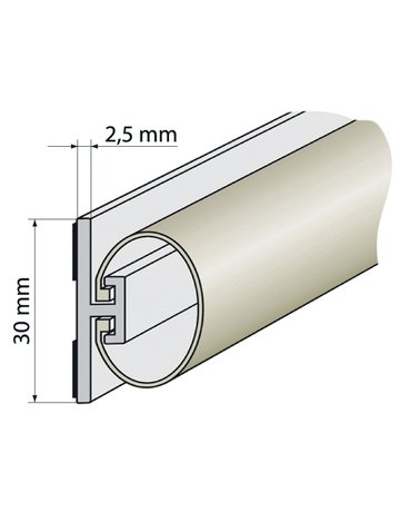 Rollladendichtung HS 1/20 weiß für Spaltdeckung 14-23 mm, Länge 2 Meter - Specht