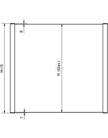 Skyforce 2-tlg, für 12-13,5 mm Glas Höhe 1000 mm, Alu RAL matt 9016 - Onlevel - 2
