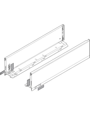 LEGRABOX Zarge, Höhe K (128.5 mm), NL=400 mm, links/rechts, für LEGRABOX pure, seidenweiss matt - Blum - 2