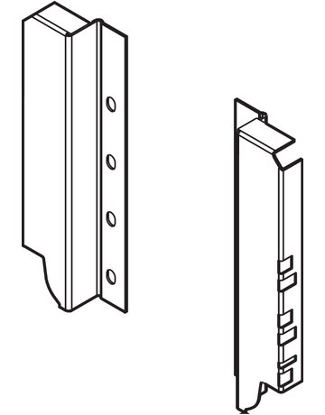 TANDEMBOX Holzrückwandhalter, Höhe C (192 mm), links/rechts, seidenweiss - Blum - 2