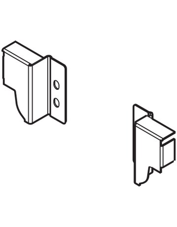 TANDEMBOX Holzrückwandhalter, Höhe N (81,5 mm), links/rechts, seidenweiss - Blum - 2