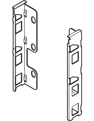 LBX Holzrückwandhalter Höhe K H=140mm silber - Blum - 2