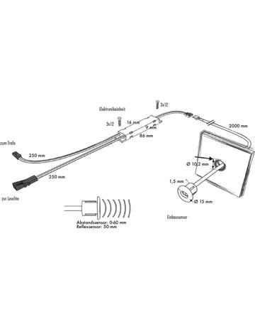 IR-Einbohr-Reflexsensor Titan - max. 36 W - Topform - 2