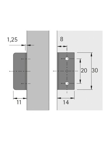 Anschlagwinkel Typ 3011 - Hettich - 2