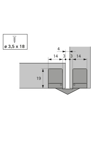 Scharnier Stabilo 72, Ganzmetall vernickelt - Hettich - 2