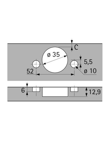 Möbel-Topfscharnier,110°,Kröpf.9,5mm Sensys 8645i,9073615,halb vorl.,vernickelt - Hettich - 2