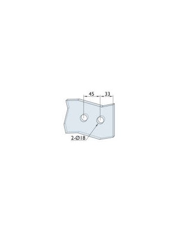 Glastürband Dokos/ Kea eckig 2-teilig Aluminium Edelstahlfarben - Topform - 2