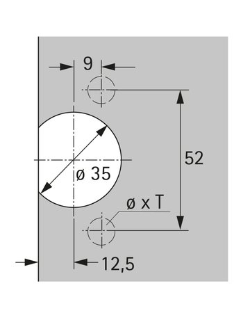 Selekta Topf TX 33, 52 x 9 mm um Einpressen, vernickelt - Hettich - 2