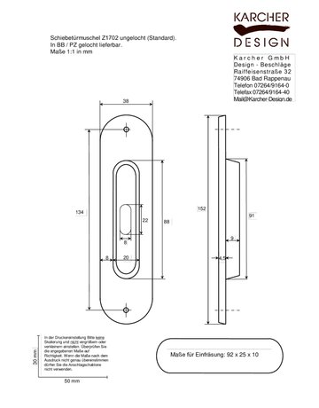 Z1702 - in Nickelmatt, Schiebetürmuschel - Karcher Design - 3