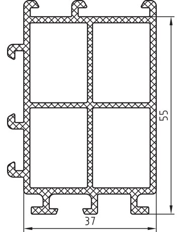 Grundprofil zu TBS 70 und TBS 70 F L=1200 mm - Bug - 1