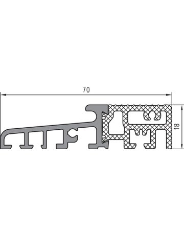 Bodenschwelle thermisch getr. LM EV 1 L=1200 mm TBS 70 - Bug - 1