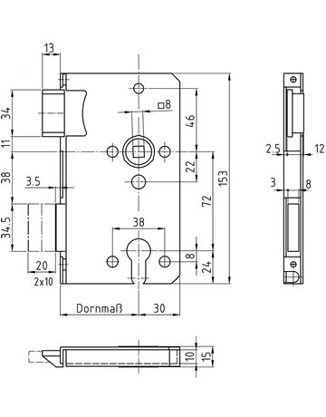 Renovierungs-Schlosskörper Vario 0701 PZ - CES - 2