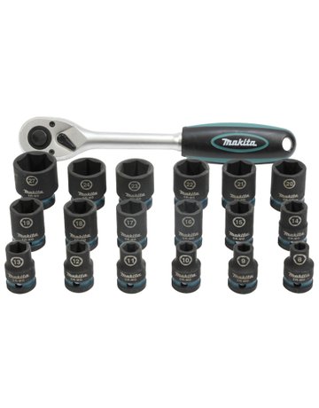 Impact-Schlagnuss-Set 19 teilig mit Ratsche - Makita - 3