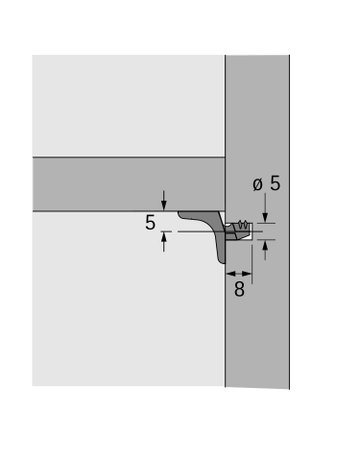 Bodenträger Sekura 2.1, ø 5 mm, Zinkdruckguss vernickelt - Hettich - 2