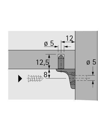 Bodenträger Sekura 7, ø 5 mm, Zinkdruckguss vernickelt - Hettich - 2