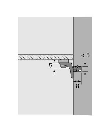 Bodenträger, mit Zapfen, Zapfen Ø5mm Sekura - Hettich - 2