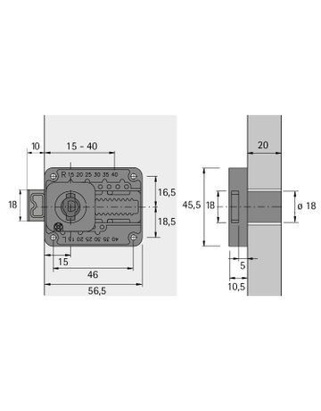 HETTICH Zylinderkastenschloss Prestige 2000 - Hettich - 2