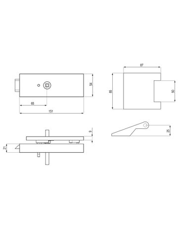 Glastürschloß KD Comfort EGS 660QR S9 71 mit Bänder Edelstahl matt KD Comfort Privacy - Karcher Design - 2