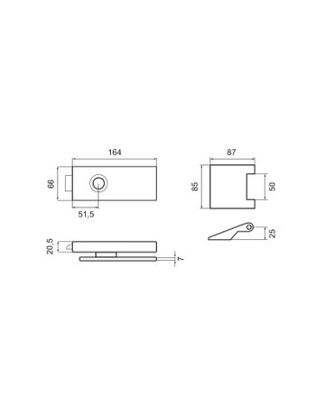 Glastürschloß EGS 360Q 89 mit Bänder Titangrau - Karcher Design - 2