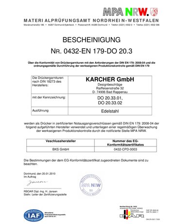 Drücker-Lochteil Kreta ER 27 - Karcher Design - 6