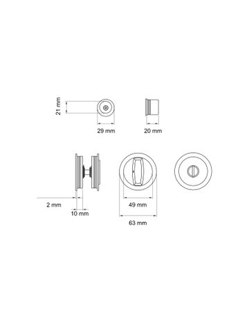 Schiebetürset EPD 71 BAD Edelstahl matt mit Zirkelriegelschloss - Karcher Design - 3