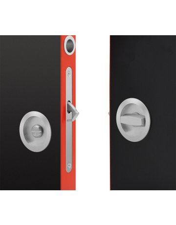 Schiebetürset EPD 71 BAD Edelstahl matt mit Zirkelriegelschloss - Karcher Design - 1