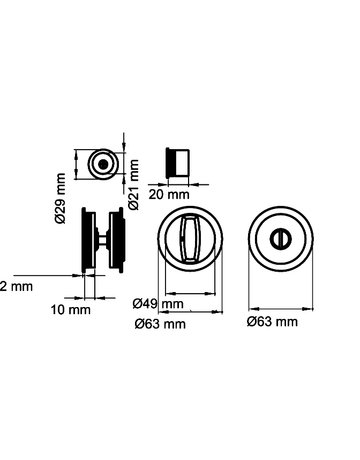 Schiebetürset EPD 71 BAD Edelstahl matt mit Zirkelriegelschloss - Karcher Design - 2