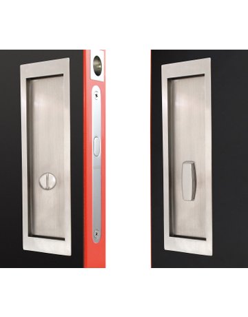 Schiebetürset EPDQ 2 71 BAD rechteck. Edelstahl matt - Karcher Design - 1