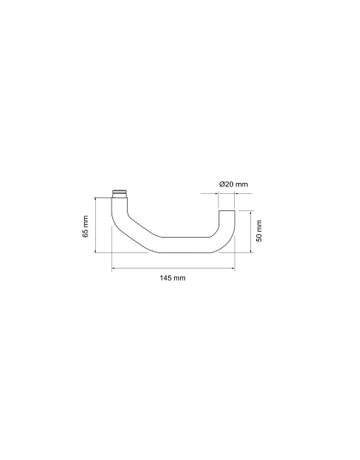 Rahmentürlochteil Borkum gekröpft Edelstahl matt für 8 und 9mm Stift oval - Karcher Design - 2