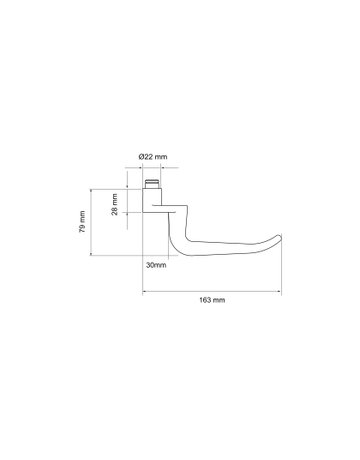 Rahmentürlochteil Elba gekröpft Edelstahl matt für 8 und 9mm Stift oval - Karcher Design - 2