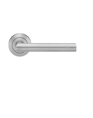 Drücker-Rosettengarnitur Rhodos ER28 DIN R ohne Schlüsselrosette Edelstahl matt KD Basic TS 45mm