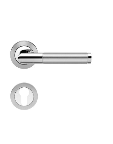 Drücker-Rosettengarnitur Rio Steel ER34 PZ Edelstahl poliert /matt TS 39-48mm - Karcher Design