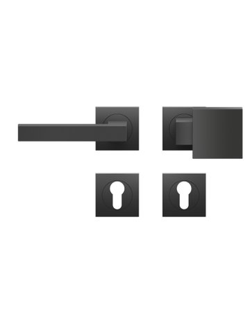 Wechsel-Rosettengarnitur Seattle ER46Q links PZ Kosmos schwarz TS 39-48mm - Karcher Design