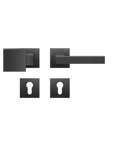 Wechsel-Rosettengarnitur Seattle ER46Q rechts PZ Kosmos schwarz TS 39-48mm - Karcher Design