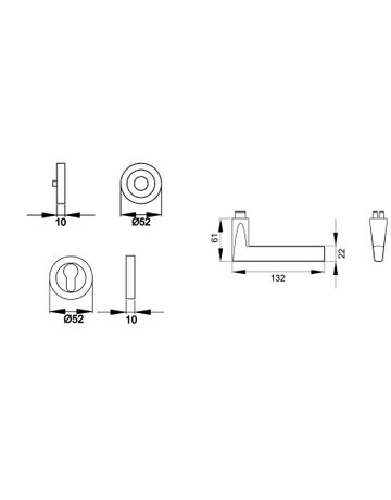 Drückerrosetten Montana ER 54 - Karcher Design - 3