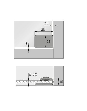 HETTICH Druckgriff, Zinkdruckguss - Hettich - 2