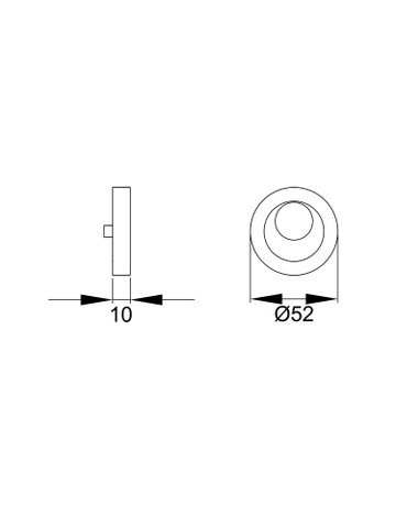 Schlüsselrosetten EZ1332 KAV KABA vers. Edelstahl matt KABA 22mm vers. - Karcher Design - 2