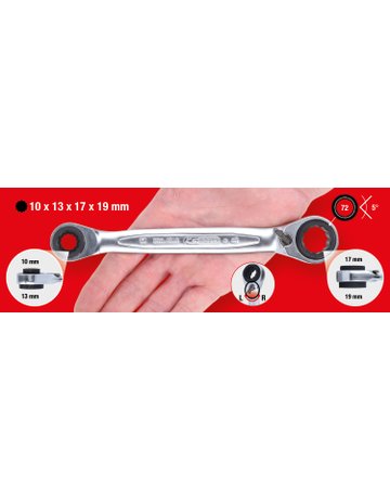 Quadro-Ratschenschlüssel 10x13/17x19mm KS - KS TOOLS - 1