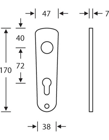 Kurzschild 1431 Alu F4 72 mm PZ - FSB - 3